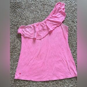 Lilly Pulitzer One shoulder ruffle top